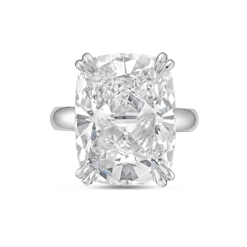 Lab-Grown Elongated Cushion Diamond Double Claw Engagement Ring