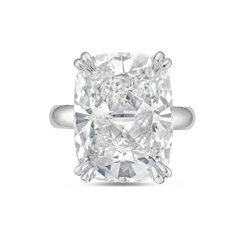 Lab-Grown Elongated Cushion Diamond Double Claw Engagement Ring
