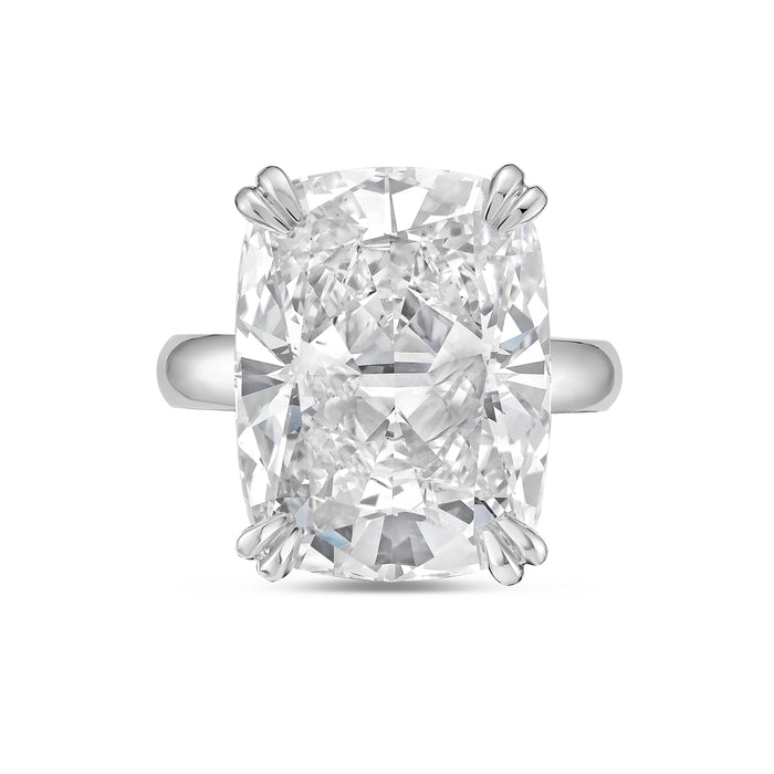 Lab-Grown Elongated Cushion Diamond Double Claw Engagement Ring