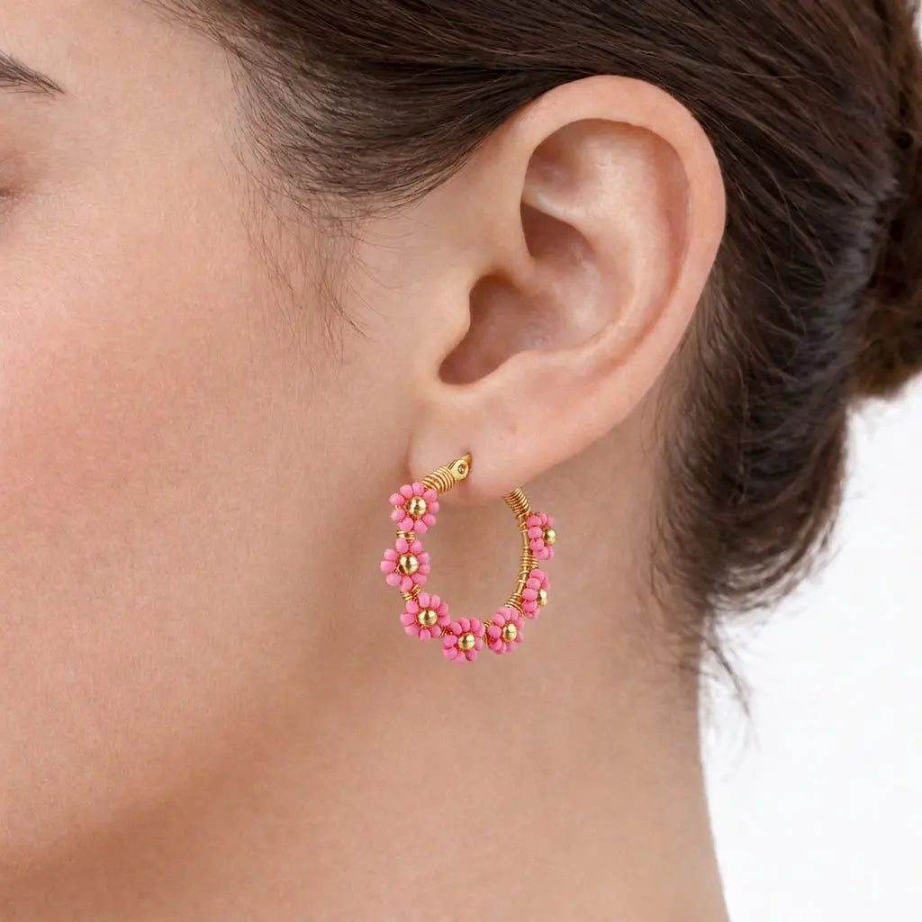 Rosé Bloom Hoops