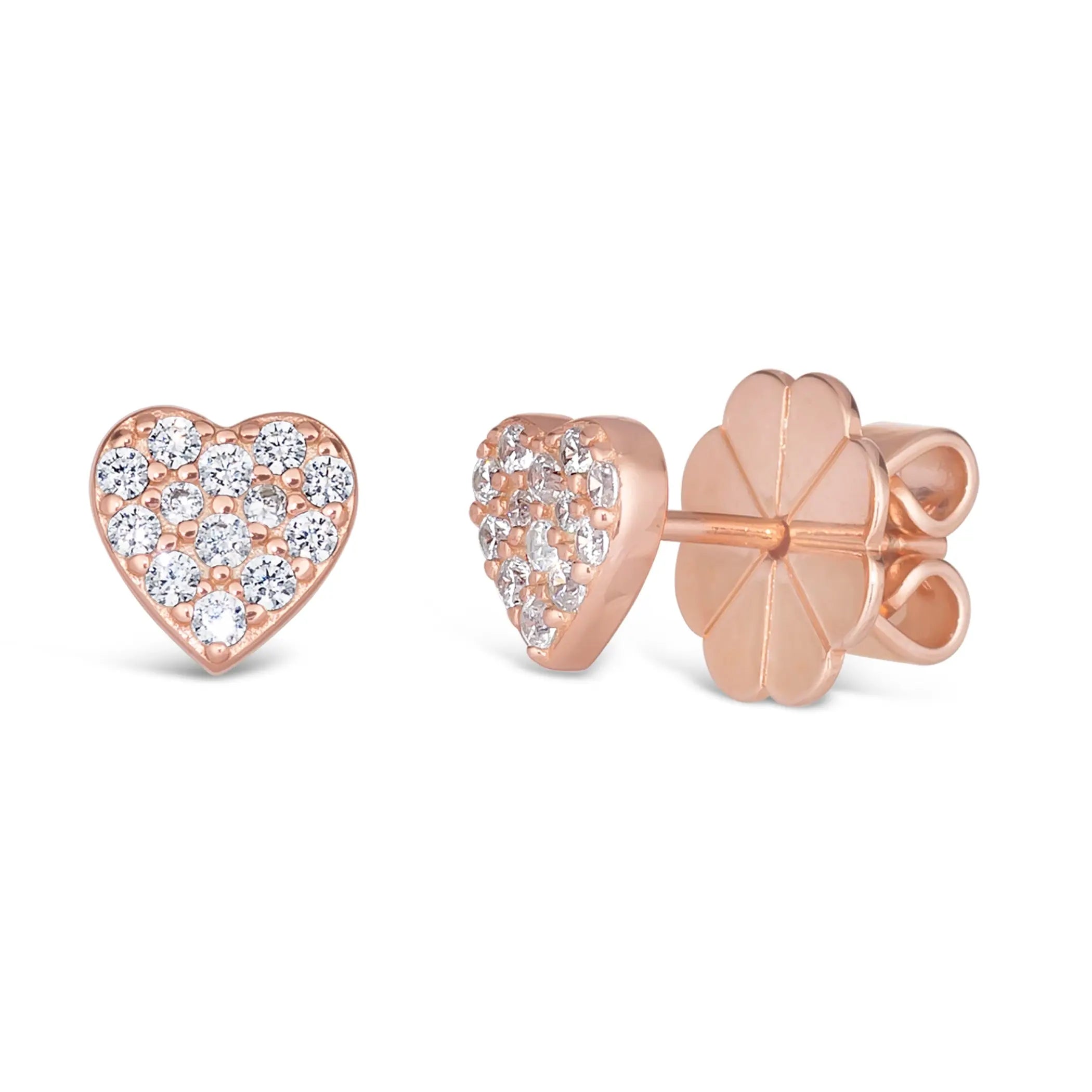 Rose Gold Heart Studs