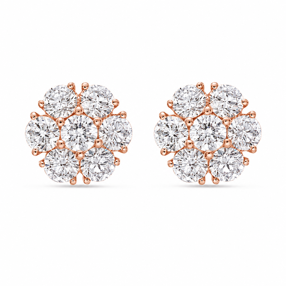 Lab-Grown Flower Cluster Studs
