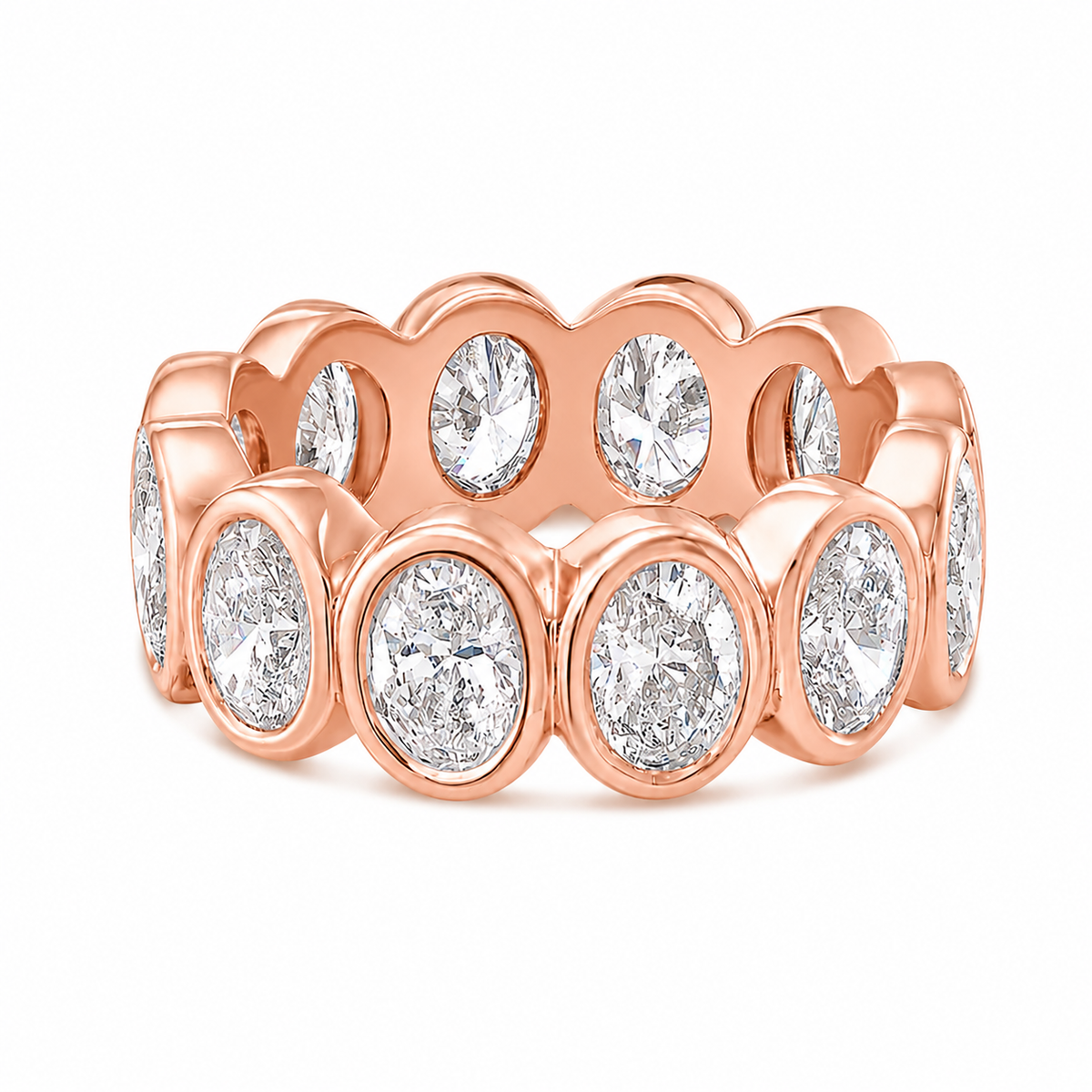 Lab Grown Oval Bezel Eternity Band
