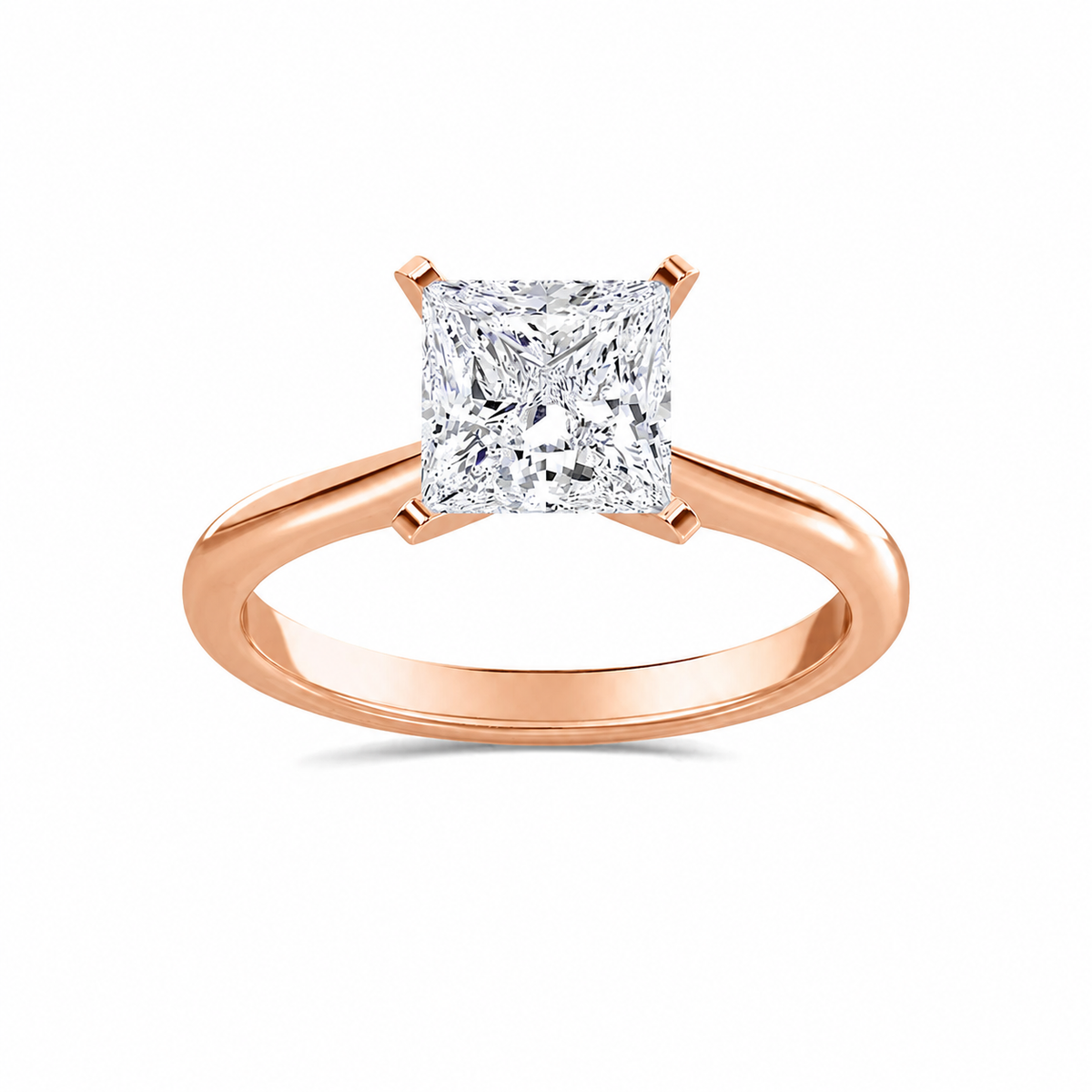 Lab-Grown Princess Cut Solitaire Engagement Ring