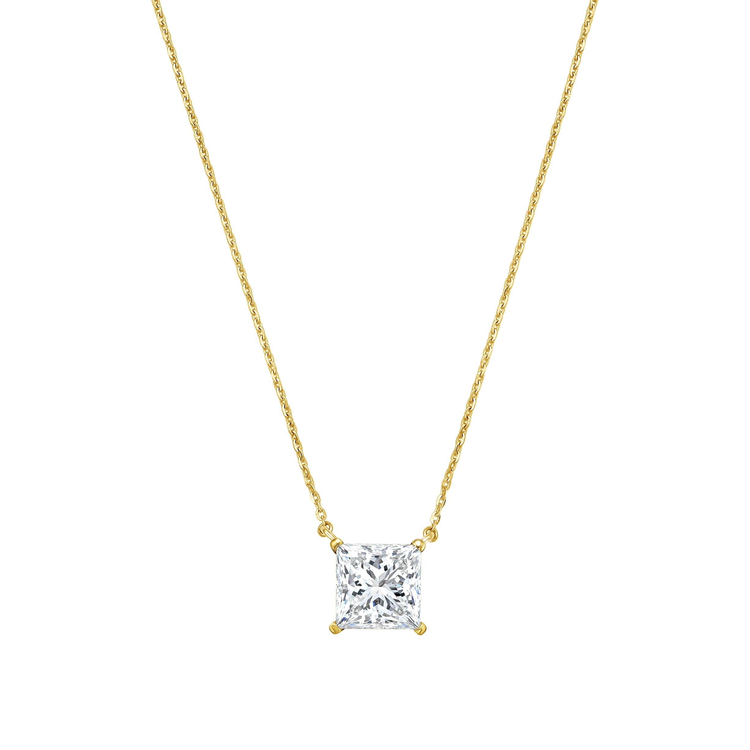 Lab Grown East West Princess Diamond Pendant