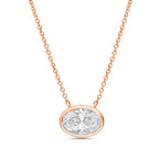 Lab Grown Oval Diamond Bezel Pendant