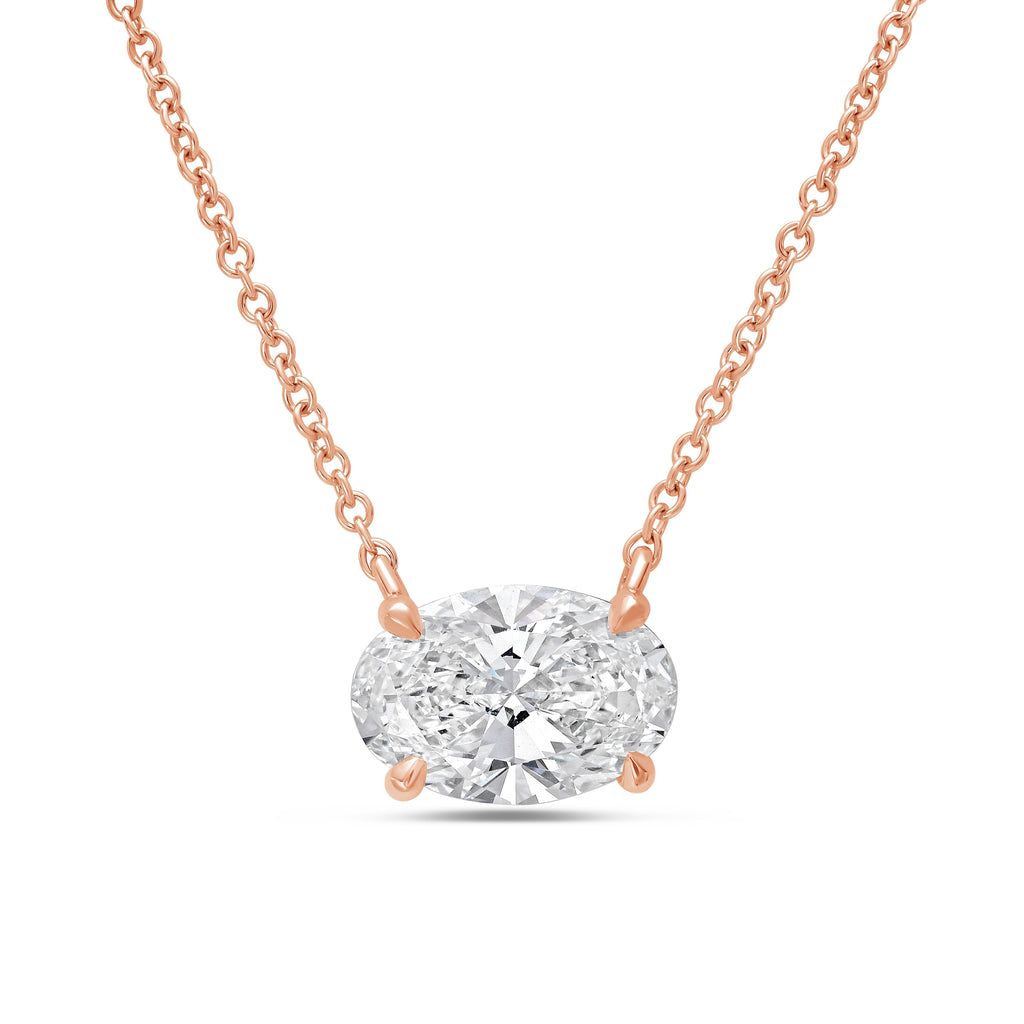 Lab Grown Diamond Oval East West Pendant