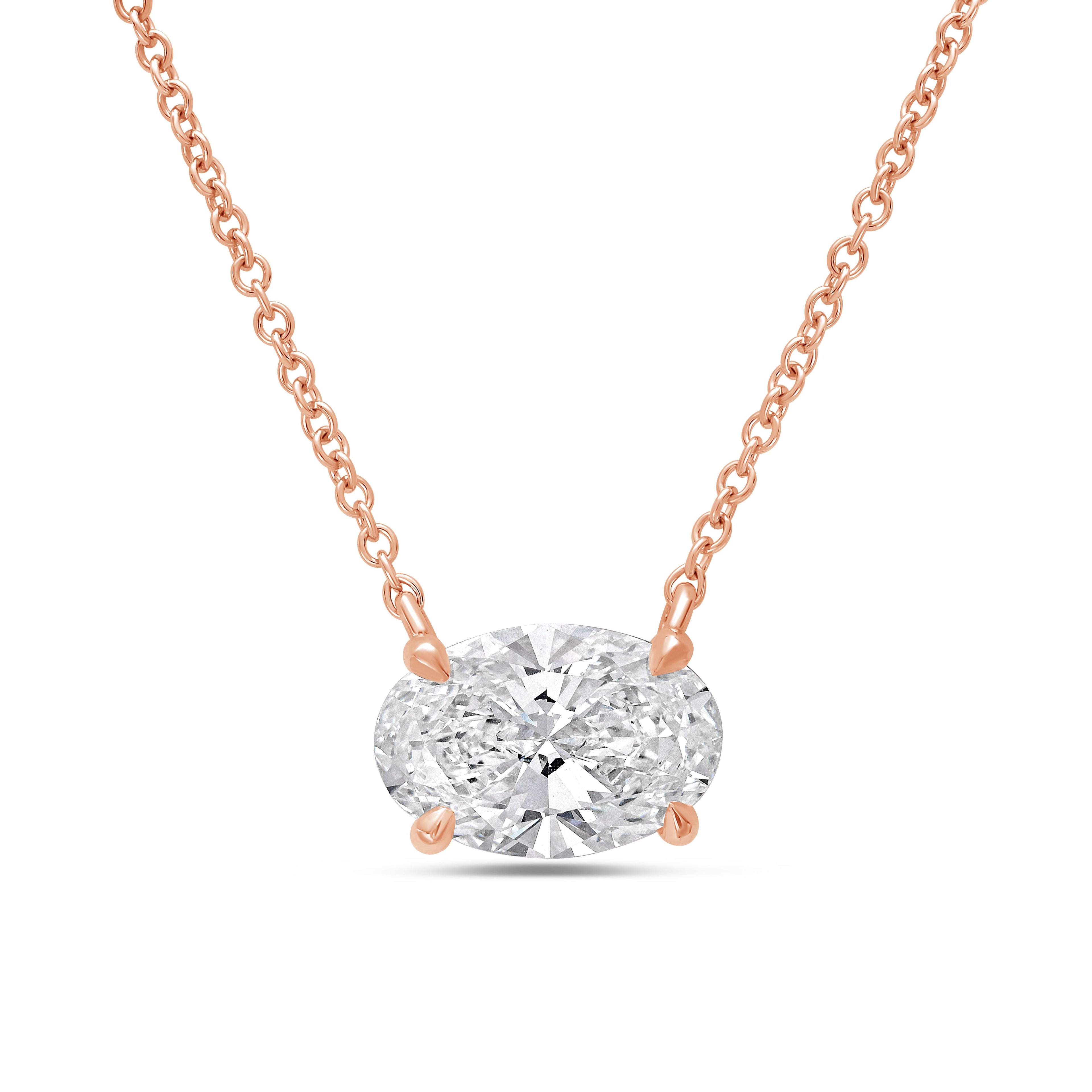 Lab Grown Diamond Oval East West Pendant