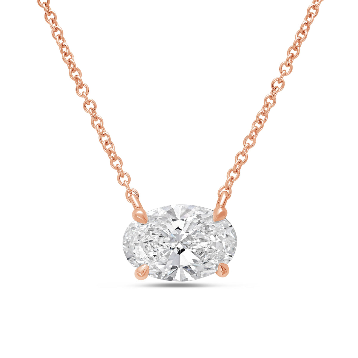 Lab Grown Diamond Oval East West Pendant