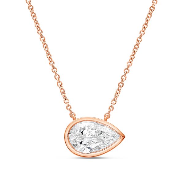 Lab Grown Pear Diamond Bezel Pendant