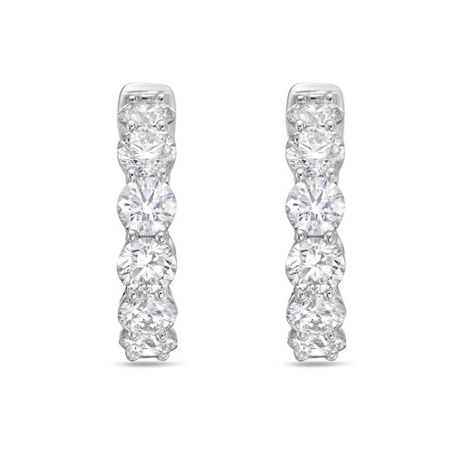 Lab Grown Round Diamond Hoop Earrings - 0.75"
