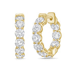 Lab Grown Round Diamond Hoop Earrings - 0.75"