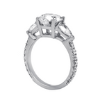2.44ct Round Diamond Engagement Ring, Pear Sides, Platinum