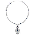 Royal Opulence Crystalline Necklace Blue Sapphire
