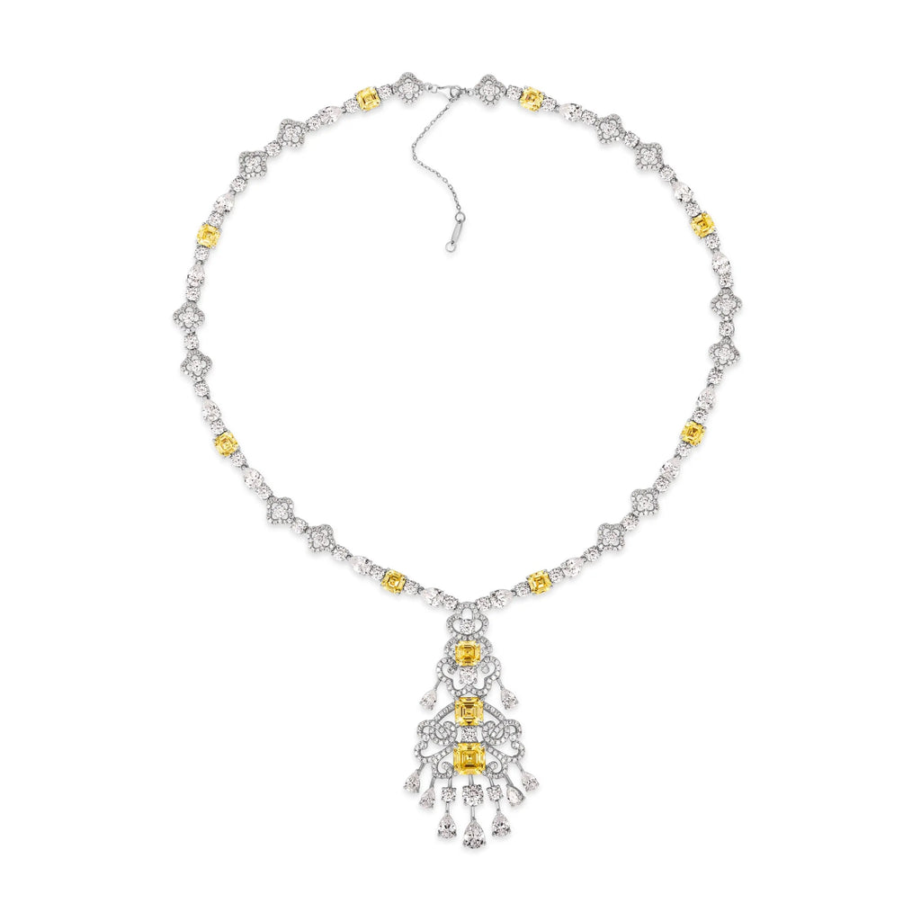 Royal Opulence Crystalline Necklace Canary Yellow