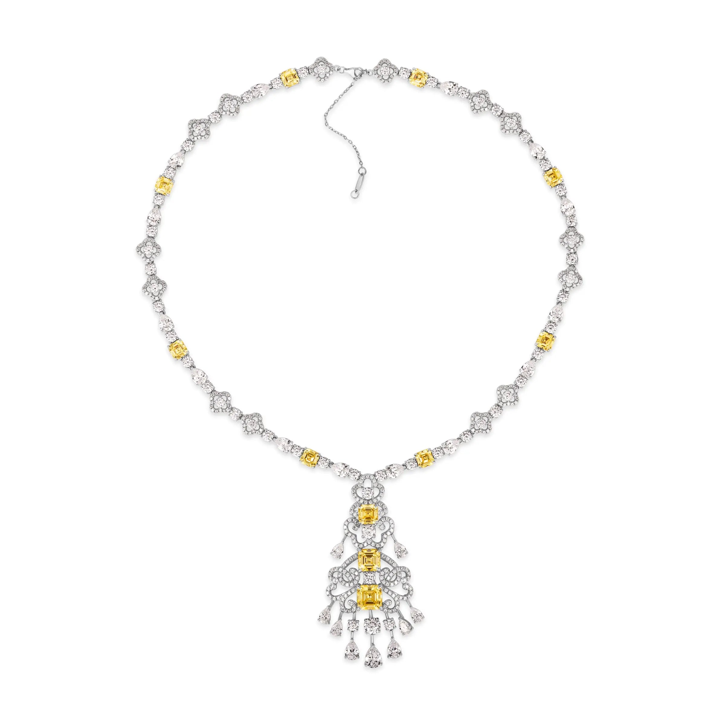 Royal Opulence Crystalline Necklace Canary Yellow