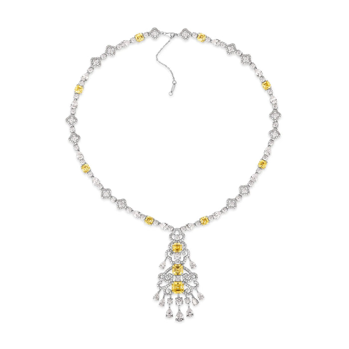 Royal Opulence Crystalline Necklace Canary Yellow