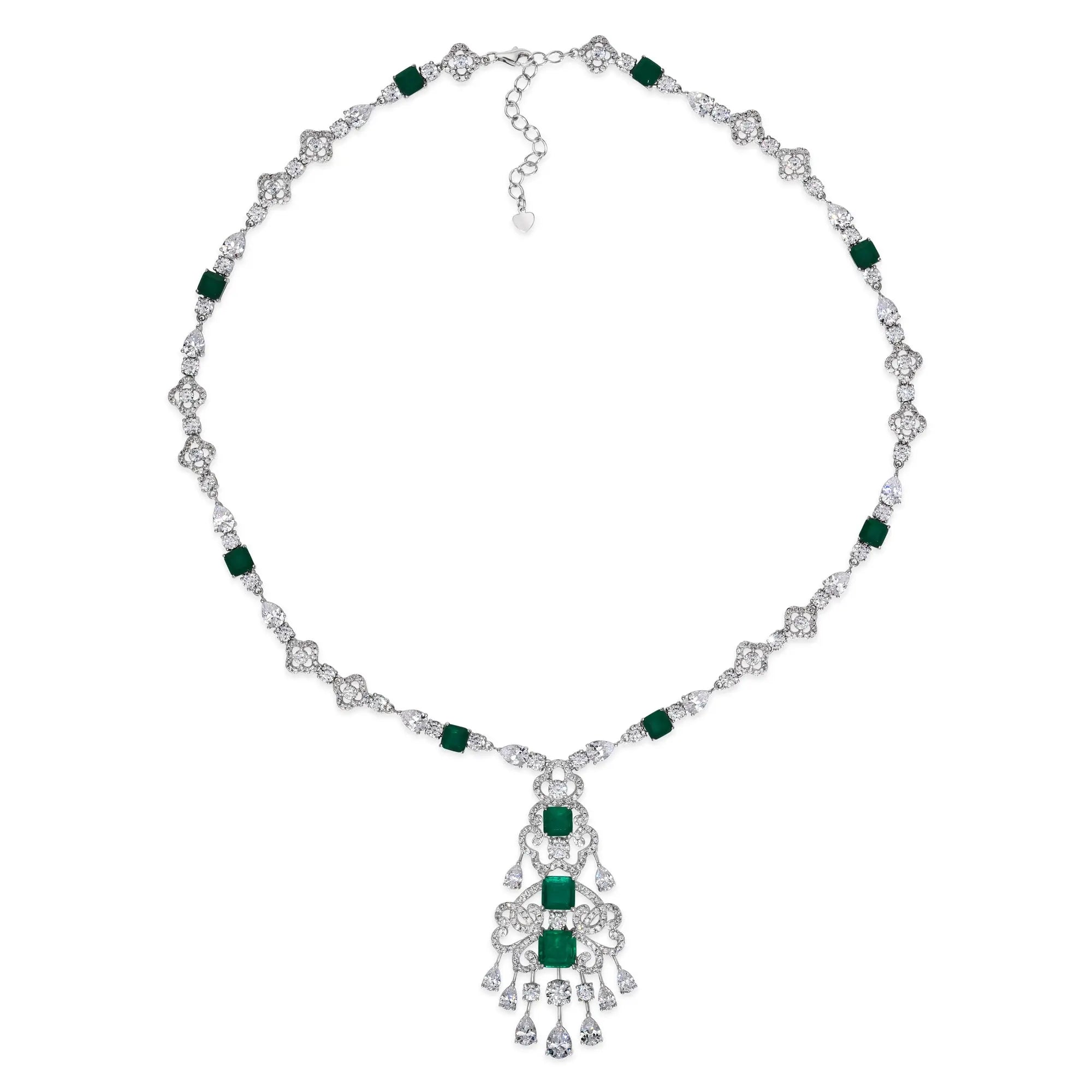 Royal Opulence Crystalline Necklace Emerald