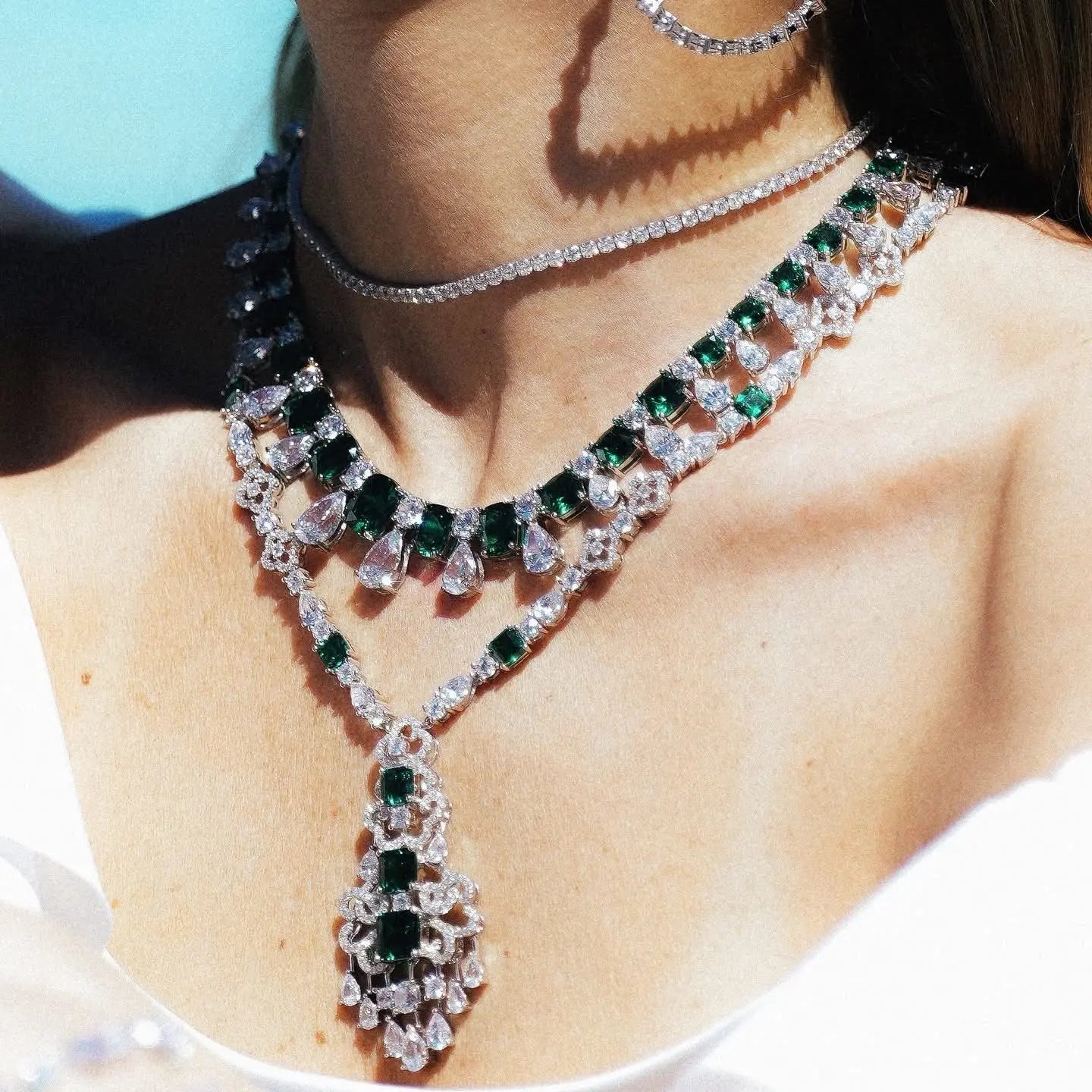 Royal Opulence Crystalline Necklace Emerald