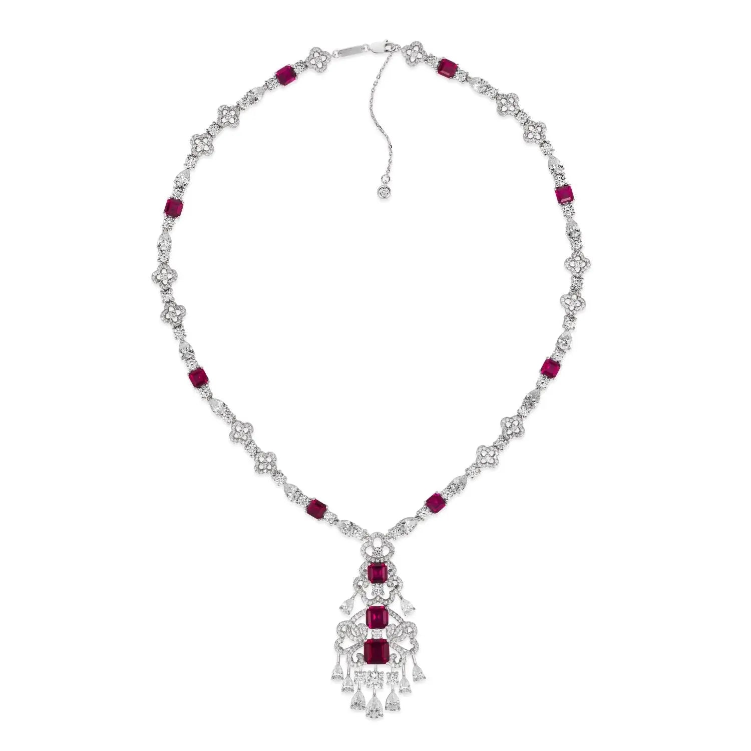 Royal Opulence Crystalline Necklace Ruby