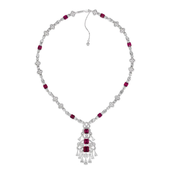 Royal Opulence Crystalline Necklace Ruby