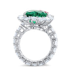 Ruby and Emerald Heart Toi Et Moi Diamond Ring