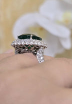 Oval Emerald Halo Ring