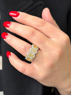 Two Tone Gold Yellow Oval Diamond Eternity Band