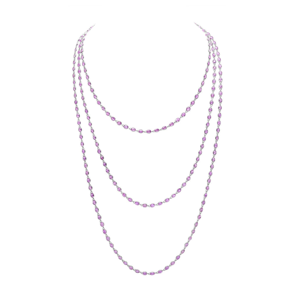 Oval Pink Sapphire Necklace