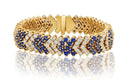 Diamond Sapphire V-Shaped Bracelet