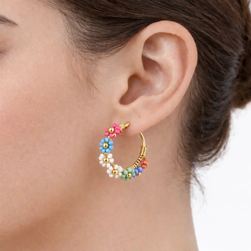 Santorini Bloom Hoops