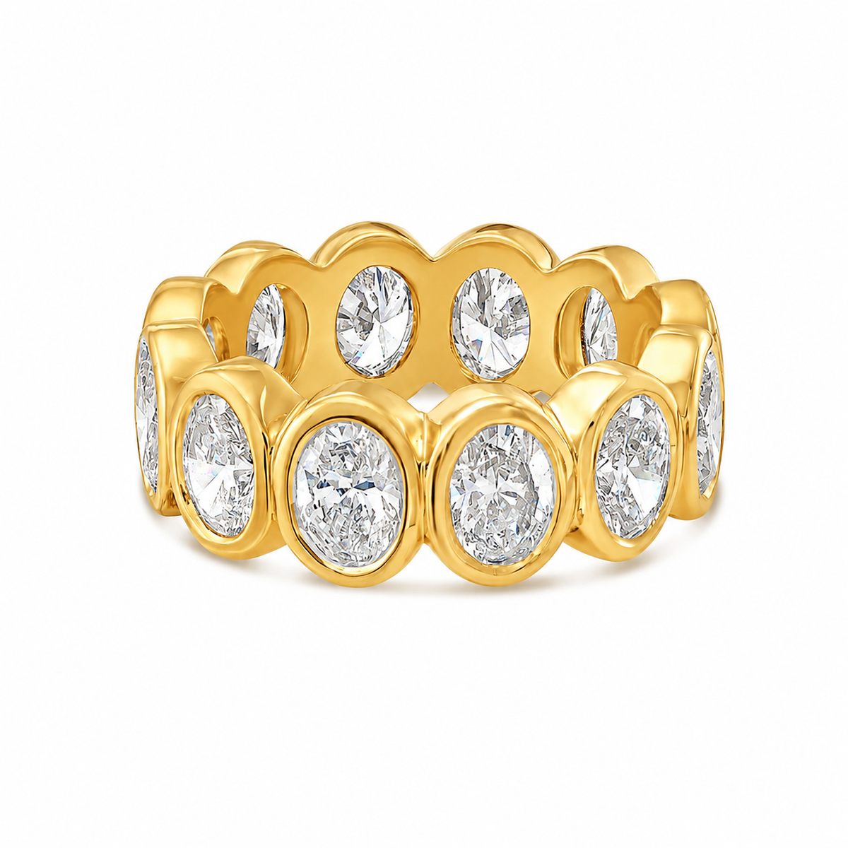 Lab Grown Oval Bezel Eternity Band