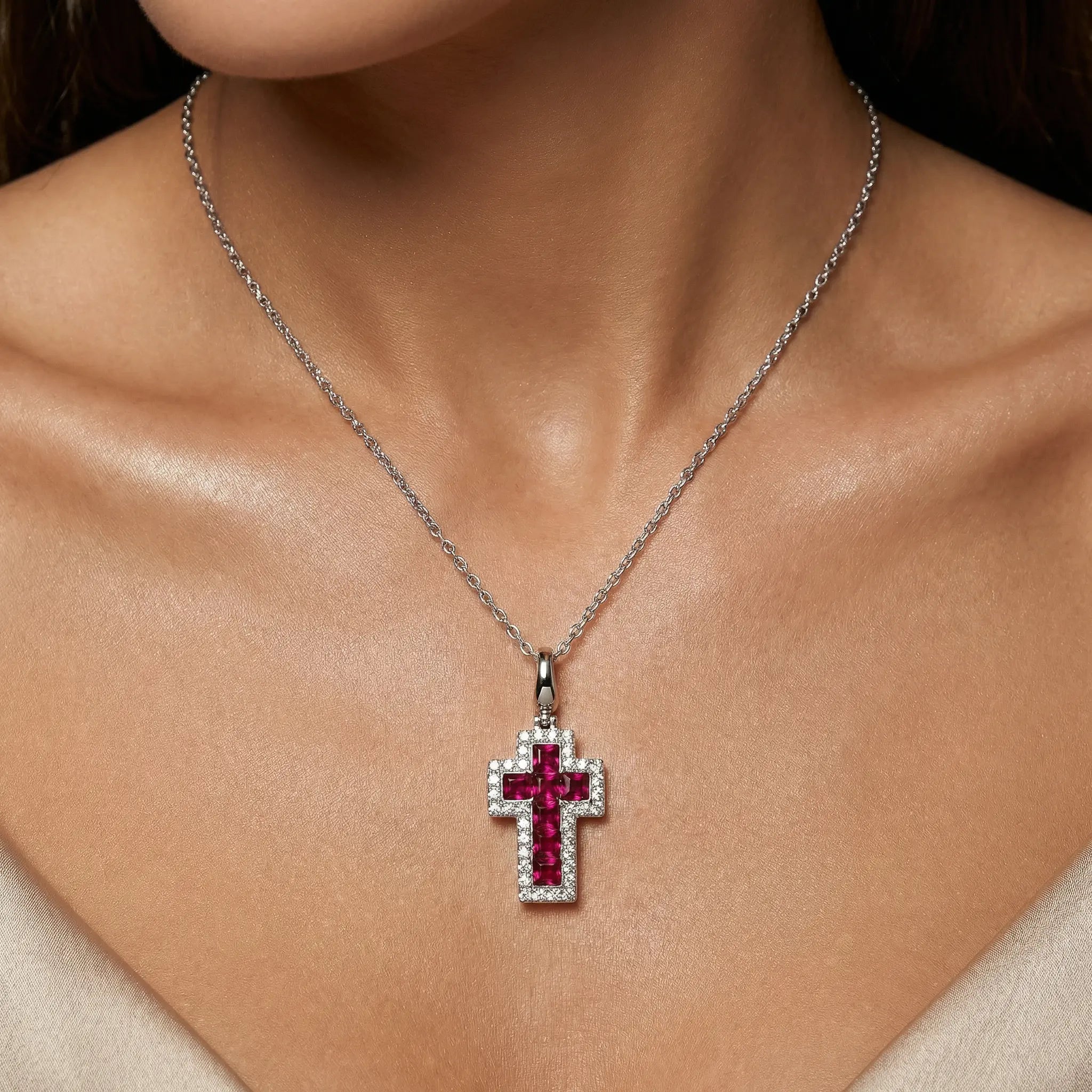 Scarlet Grace Cross Necklace