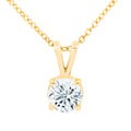 Lab Grown Rabbit Ear Round Diamond Solitaire Pendant