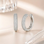 Sexy Pave Huggies by Thalia In Platinum