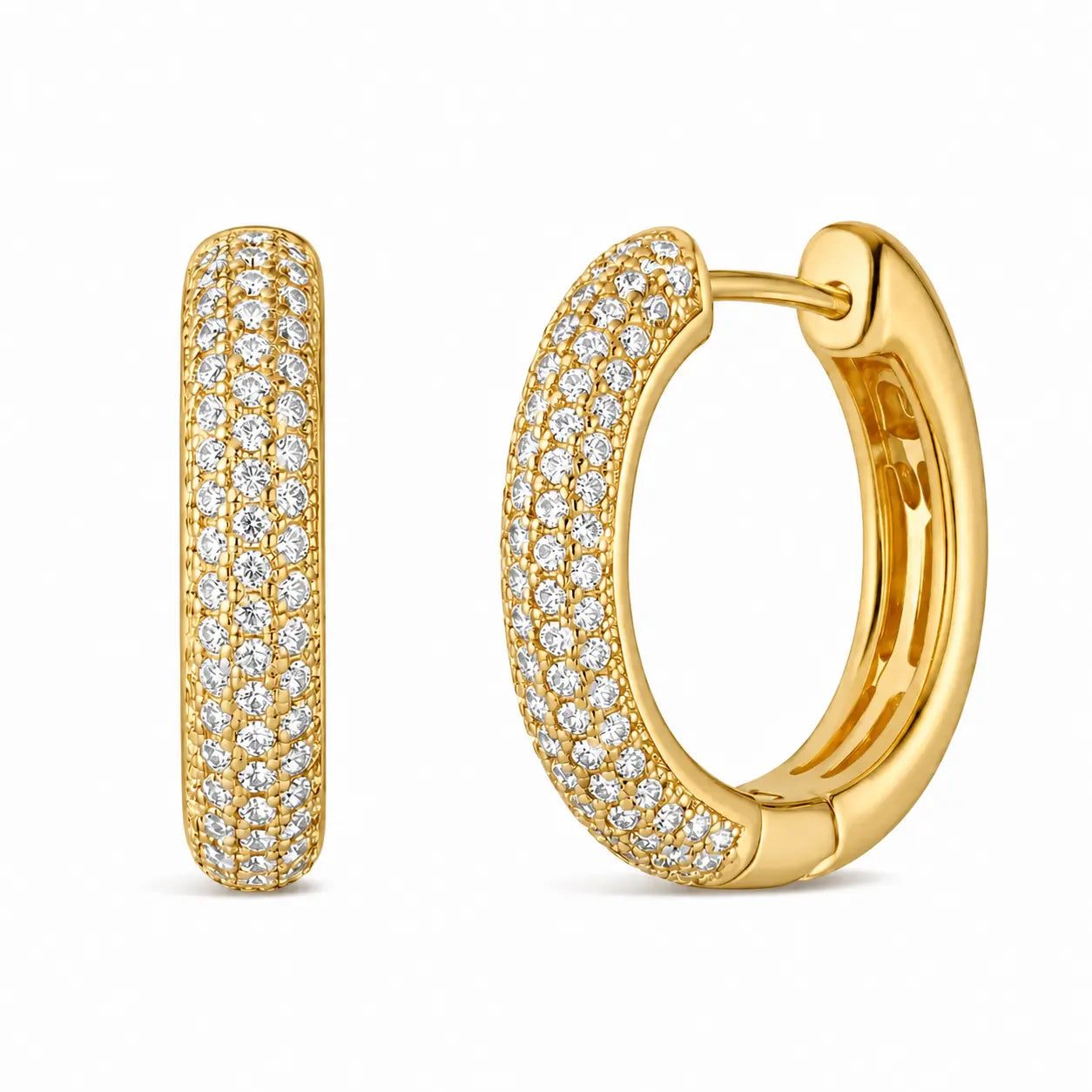 Sexy Pave Huggies by Thalia In Gold