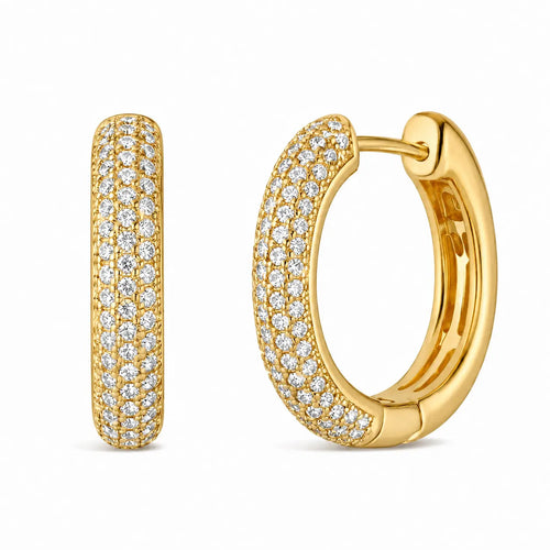 Sexy Pave Huggies by Thalia In Gold