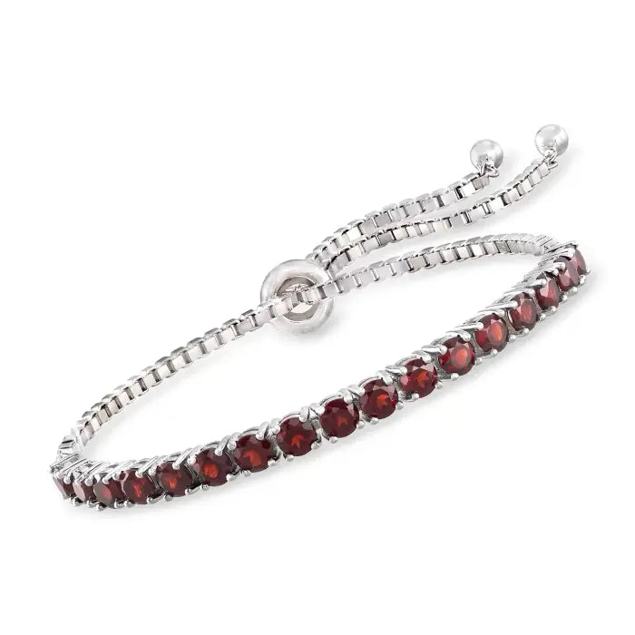 Signature Adjustable Bolo Bracelet in Garnet