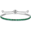 Signature Adjustable Bolo Bracelet in Green Emerald
