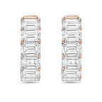 Lab Grown Emerald Diamond Hoop Earrings - 0.75"
