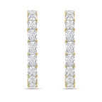 Lab Grown Radiant Diamond Hoop Earrings - 1.50"