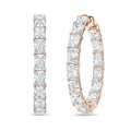 Lab Grown Radiant Diamond Hoop Earrings - 1.50"