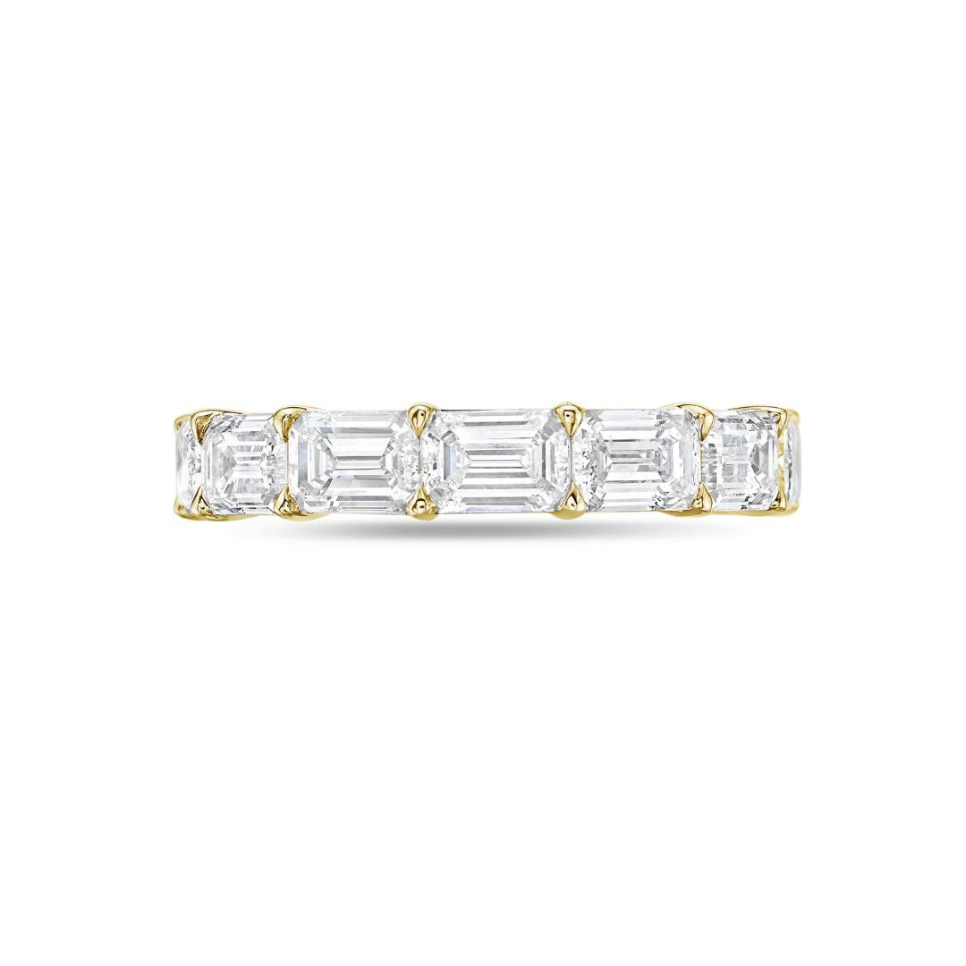 Lab Grown East West Emerald Diamond 3/4 Band