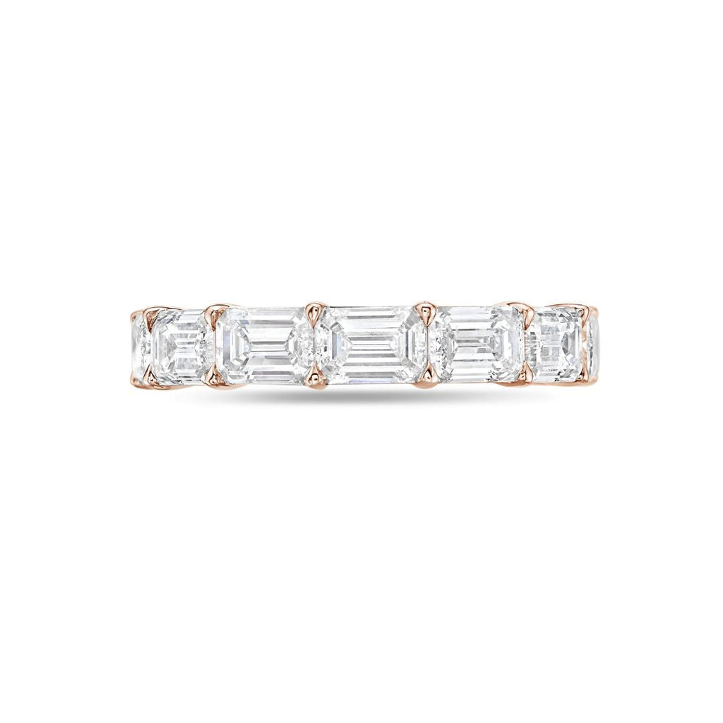 Lab Grown East West Emerald Diamond 3/4 Band