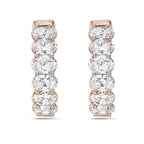 Lab Grown Oval Diamond Hoop Earrings - 0.75"