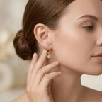 Sofia Drop Huggies In Yellow Gold