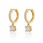 Sofia Drop Huggies In Yellow Gold