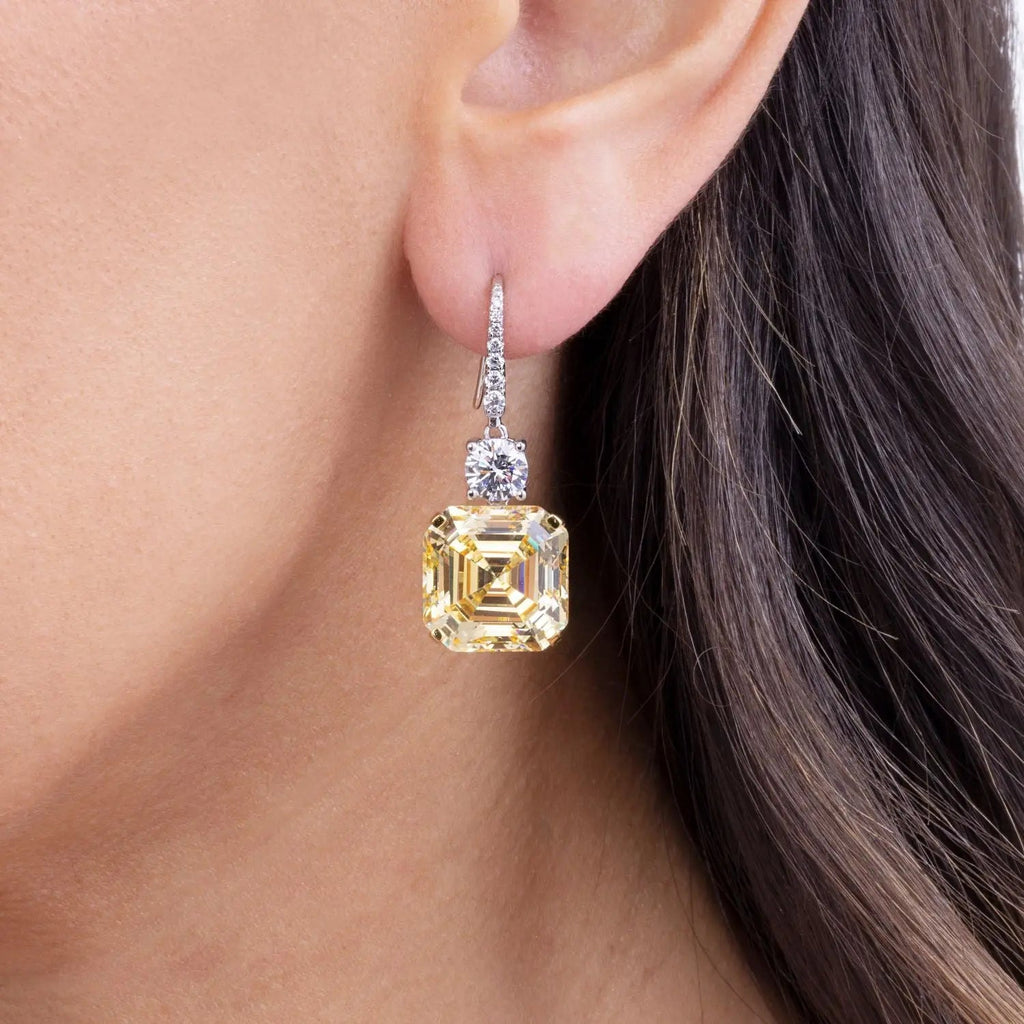 Soleil D'or Canary Yellow Drop Earrings by Kathy Hilton