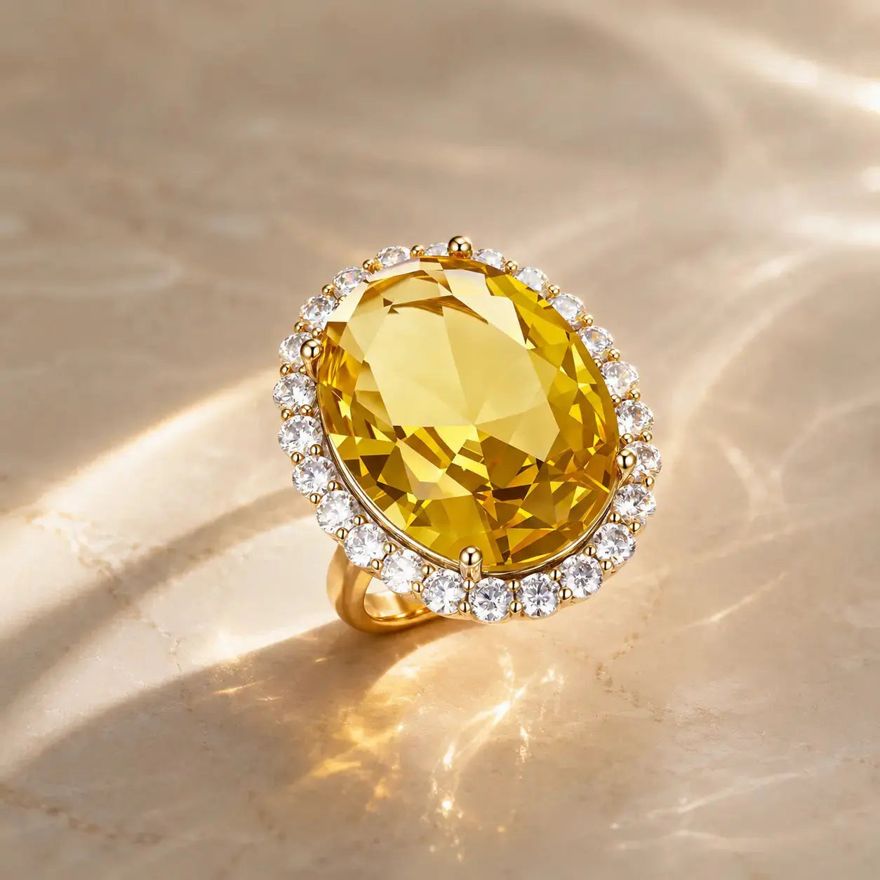 Soleil Oval Cocktail Ring
