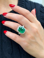 18kt White Gold Cushion Double Halo Diamond Ring